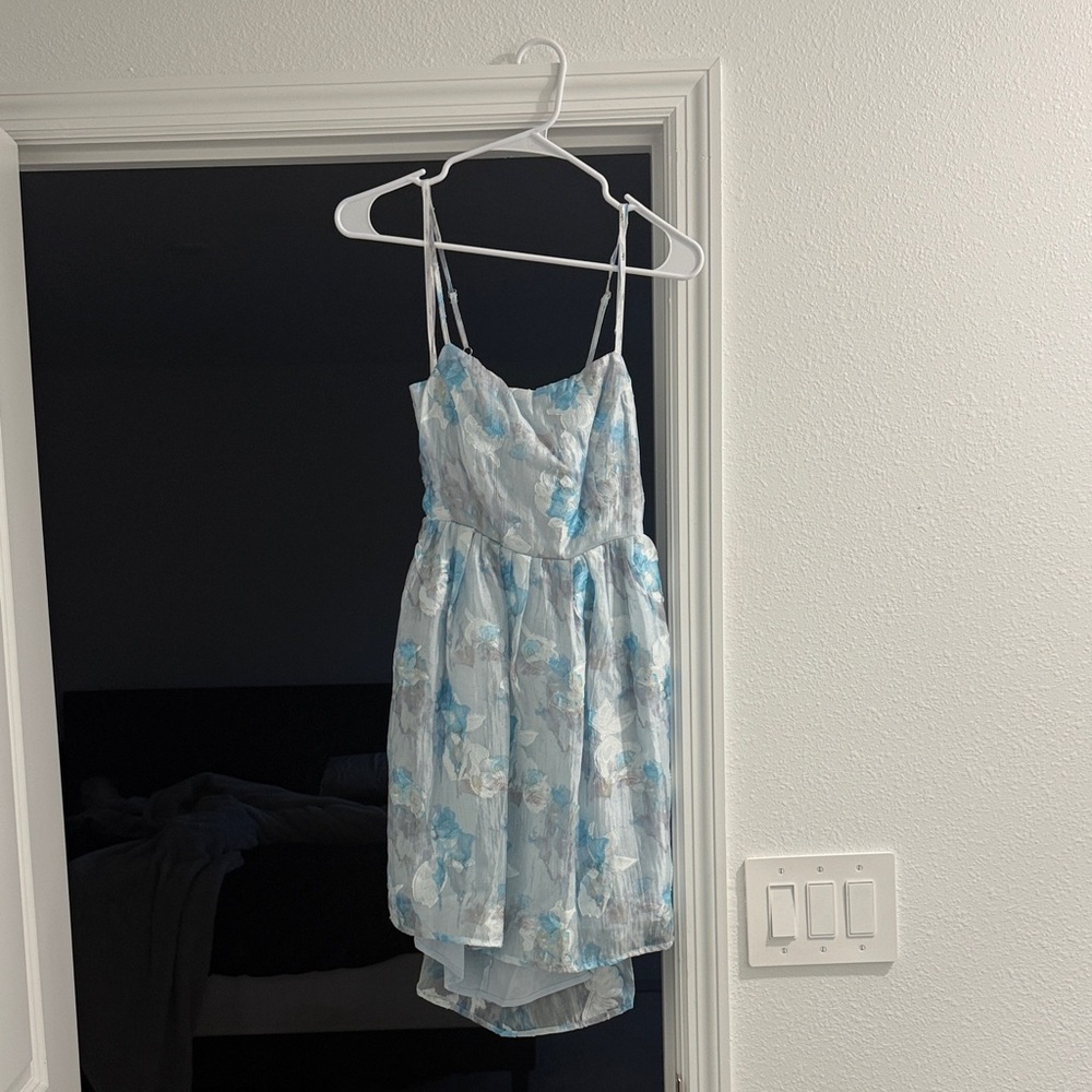 Lulu's Blue and White Floral Mini Dress